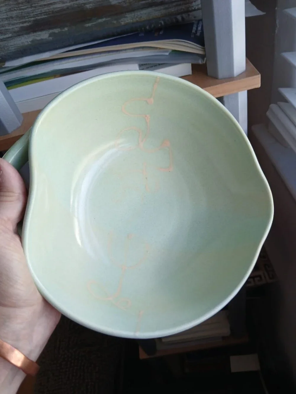 New Studio Artisan Pottery Pale Green Ceramic Mixing Bowls - Set of 2